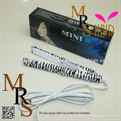 White Color Zebra-striped Mini Straightening Irons Portable Ceramic Hair Straighteners